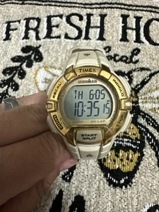 Timex Ironman Indiglo 30-Lap Watch 30th Anniversary Gold White WR Tested - Picture 1 of 7
