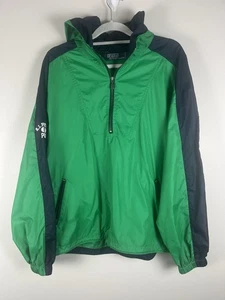 POLO Ralph Lauren Uomo Grande Verde Blu Phys Ed 1/2 Zip Giacca a Vento Antipioggia Vintage - Foto 1 di 5