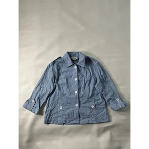 Giacca leggera N Touch donna blu a righe con bottoni taglia 10 - Foto 1 di 10