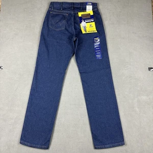 Pantalones de mezclilla azul oscuro corte vaquero calce regular nuevos con etiquetas Wrangler para hombre 30x32 47MWZPW - Imagen 1 de 15