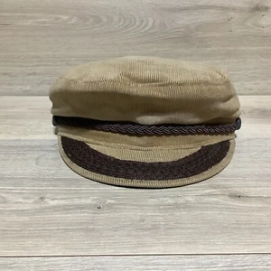 Vintage Fisherman’s Cap News Boy’s Baker Fiddlers Corduroy Brown Medium - Picture 1 of 9