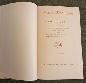Anna Karenina by Leo Tolstoy - both volumes - hardcover books - 1939 printing - Picture 1 of 2