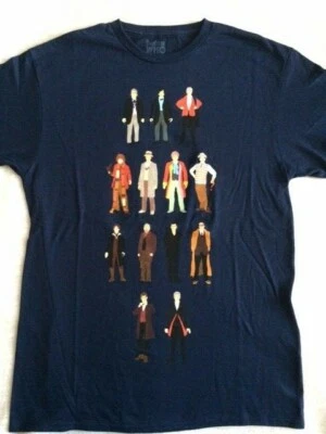 Camiseta Doctor Who Multiple Many Doctors Tennant Smith Baker Outfits Nova  - Imagem 1 de 3