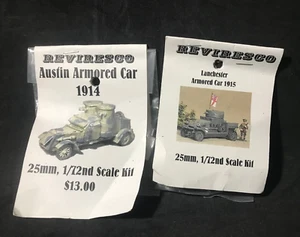Reviresco WWI British 1914 Austin Armored Car 1915 Lanchester Armored Car 25MM - Picture 1 of 3