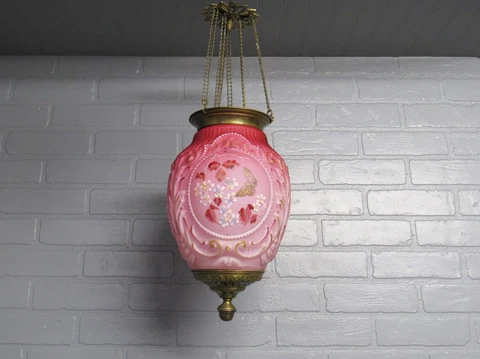 Gorgeous French Lantern 1900 Brass Chandelier Ceiling Lantern, Pull Down Light Cover