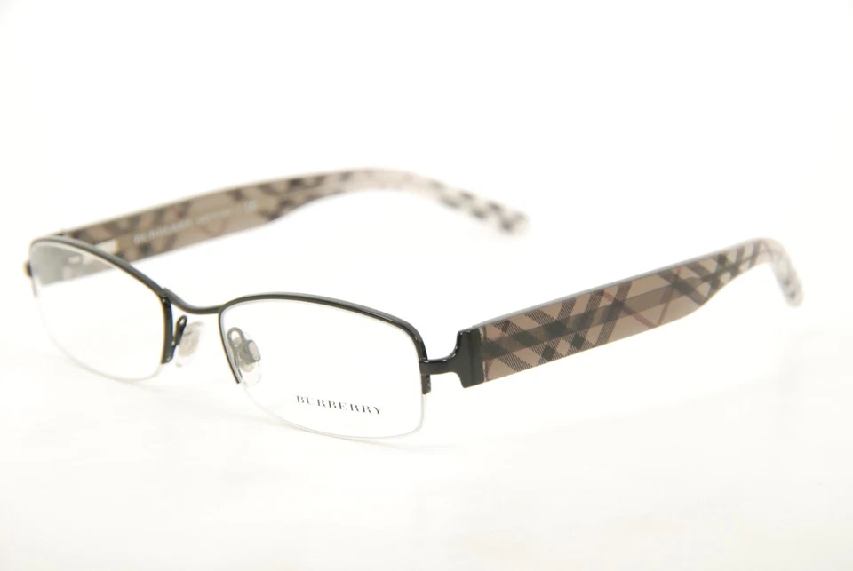 Auténticas gafas Burberry 1169 1001 negras/grises a cuadros 51 mm monturas gafas RX Foto 1 de 4