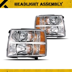 For 2007-2013 Chevy Silverado 1500 2500 HD 3500 HD Pair Headlights Assembly - Imagen 1 de 10