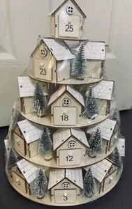 Hobby Lobby 5 Tier Rotating Wood Christmas Tree Advent Calendar LED Lights 2024 - Picture 1 of 3
