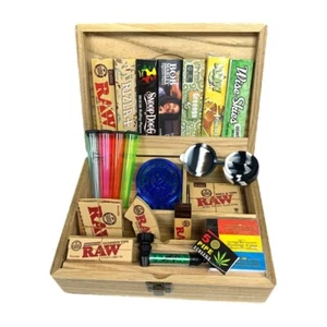 Großes Rollkasten-Set Vorratsdose Rollpapiere Schleifer Rohspitzen Rollgeschenk - Bild 1 von 7