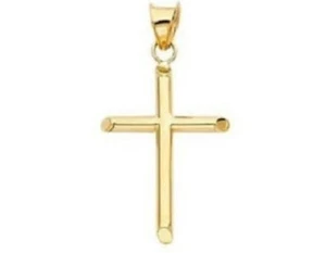 14K massiver Gelbgold Kreuz Anhänger - 26 mm - Bild 1 von 5