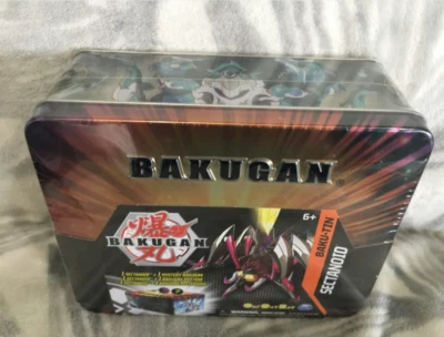 Boneco Bakugan Sectanoid Baku-Tin & Mystery colecionadores armazenamento em lata novo lacrado - Imagem 1 de 4