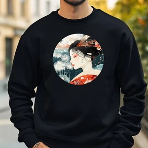 Geisha mit Löwenzahn Sweatshirt Kuschelig und Perfekt für jeden Anlass S bis 4XL - Picture 1 of 1