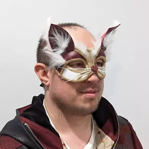 Arctic Fox Masquerade Mask Handmade Adult & Child Costume Animal Cat Venetian - Picture 1 of 7