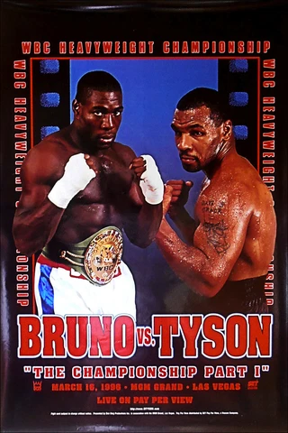 Original Vintage Iron Mike Tyson vs. Frank Bruno II On-Site Boxing Fight Poster Cover