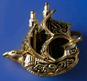 Spilla Spilla Vintage Galeone Spagnolo Nero Oro Veliero Pirati - Foto 1 di 19
