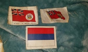 3 Vintage  Cigarette Tobacco Silk National Flags (ca. 1912 - 1915.) Lot6