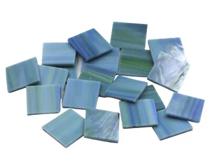 Blau Grün Weiß Opal Dreiecke | Schmelzbar 96 | Mosaik Glas Fliesen Formen - Bild 1 von 2