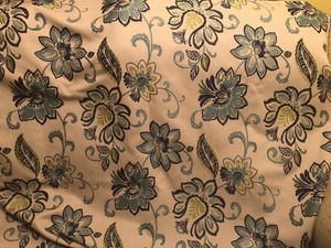 Velour Gold Orange floral Pattern Upholstery Fabric Material 140cm wide No.170