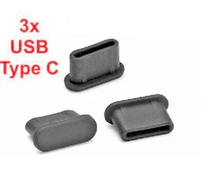 3x USB TYPE-C ANTI-DUST PLUG SILICONE for ZTE Grand X Max 2 / ZTE Max Duo LTE - Picture 1 of 1