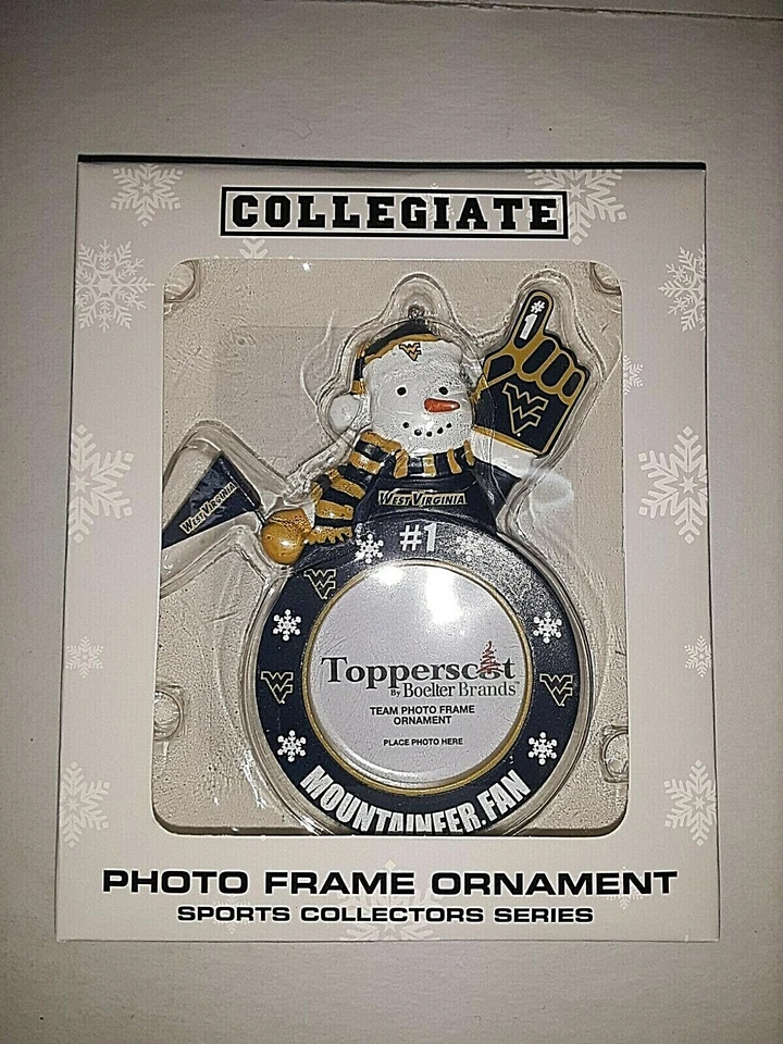 West Virginia Mountaineers NCAA Photo Frame Ornament by Topperscot - Image 1 of 1