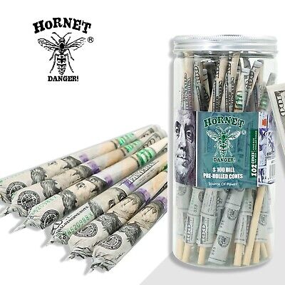 Hornet Dollar Bill King Size 100 Cones- Pre Rolled Paper Cones With Filter Tips • 17.89$