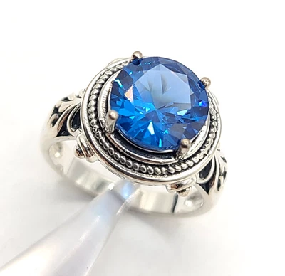 Anillo JTV Blue Lab Creado Espinela Rodio Sobre Plata de Ley 3.27ctw Talla 8 Foto 1 de 4