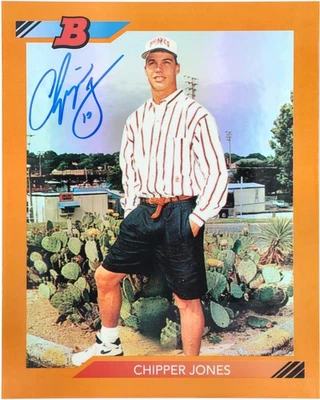 Chipper Jones Braves 签名 1991 年 Bowman Chrome 新秀 Jumbo 卡 LE/25 - Topps — 第 1/3 张图片