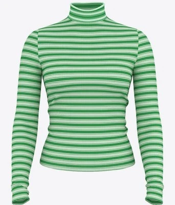 Victoria’s Secret Rosa CAMISETA MANGA LARGA CUELLO FALSO MULTI COSTILLA Talla XXL Verde/Blanco Foto 1 de 4