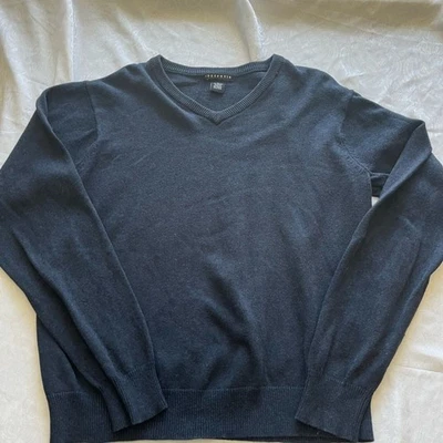 Consensus Navy blue V-Neck Sweater with Long Sleeves men’s size large - Image 1 of 4