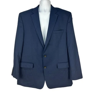 J.M. Haggar Mens Classic Fit Navy Blazer 46L Polyester Blend - Picture 1 of 6