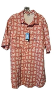 IZOD Saltwater Crab Beach Short Sleeve Button-Up Shirt - Mens Size XLT - Picture 1 of 7