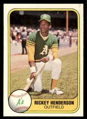 Rickey Henderson 1981 Fleer #574 Oakland Athletics ESE Foto 1 de 2