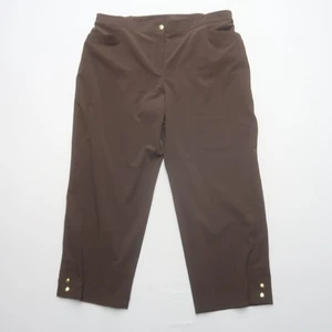 Pantalones capri de rendimiento Chico's Zenergy para mujer talla 2 / EE. UU. 12 marrón elástico - Imagen 1 de 10