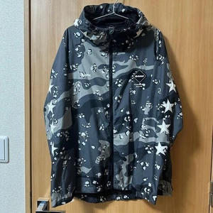 SOPH. F.C.Real Bristol Camouflage Nylon Jacket Gray Black Star Print Used - Picture 1 of 6
