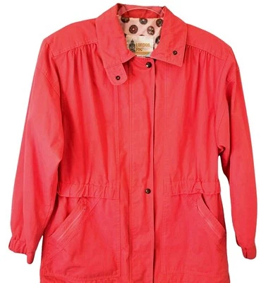 Vtg London Fog Windbreaker Jacket Women's L Pink Full Zip and Snaps - Image 1 of 4