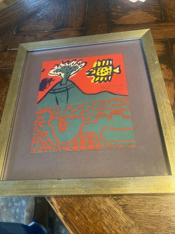 Vintage 1975 Dutch Artist CORNEILLE Litho PRINT “Volcano Fish Woman” Signed x’d  Foto 1 de 4