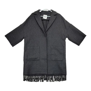 semi couture Fringe wool size M coat gray 5-1007A◆ - Picture 1 of 8