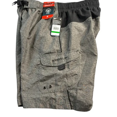 Bañador Speedo Hombre Gris Negro Talla L Protección UV Carga Bolsillo Board Shorts Foto 1 de 4
