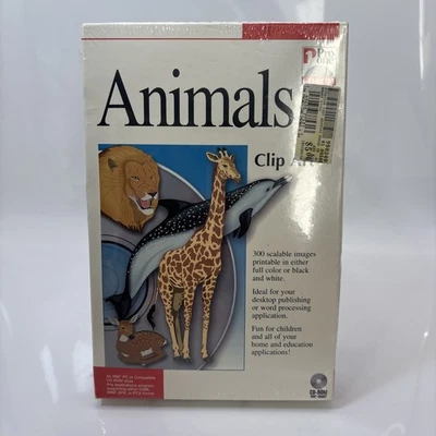 Vintage Sealed Animals Clip Art Windows DOS PC CD-ROM Software New Pro One IBM - Image 1 of 4