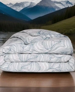 Brooklinen Luxe Sateen Duvet Cover King Size Cotton - Oysters In Blue  - Picture 1 of 6