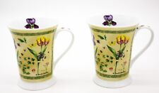Mugs Set of 2 Latte Cups Pimpernel Porcelain Pamela Gladding Nature England