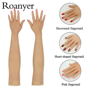 Roanyer Silicone Female Glove Human Skin Hand Fake Finger with Nails for Cosplay - Picture 1 of 11