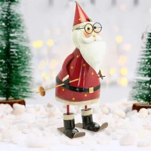 Statuina Babbo Natale Figura in Metallo Decorazione Addobbo Natalizio 42 cm - Foto 1 di 4
