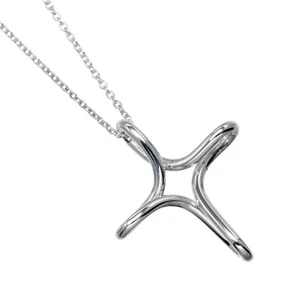 TIFFANY&Co. Open cross Necklace Silver925 3.28g Women - Picture 1 of 7