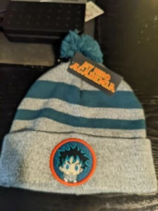 My Hero Academia Deku Izuku Midoriya Anime Embroidered Knit Pom Beanie Hat Cap - Picture 1 of 4