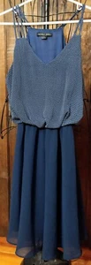 Women's Double Zero Navy Blue And White Dress Size L - Picture 1 of 1