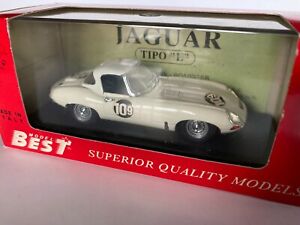 Best 1:43 Jaguar E Roadster, Brands Hatch 1965, No. 109, Weiß mit weißem Hardtop