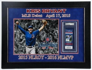Kris Bryant Signed MLB Debut Ticket Framed PSA COA with Inscription Chicago Cubs - Picture 1 of 2