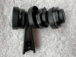Universal iphone clip on cell phone lens kit Fish Eye Wide Angle Key Wing - Zdjęcie 1 z 3