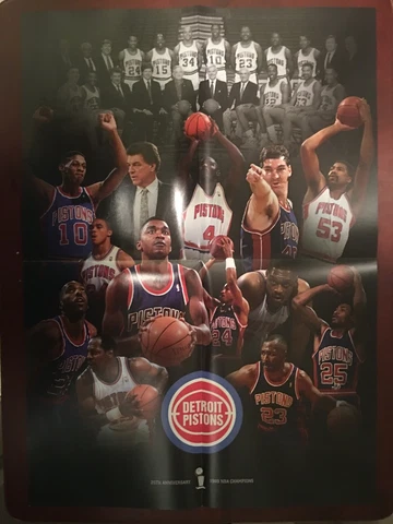 BAD BOYS UNITE Detroit Pistons 1989 25th Anniversary Poster Program - 3/28/14 Cover